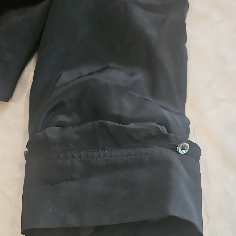 Black Fitted Button Down Shirt with Notched Collar - Picture 5 of 5